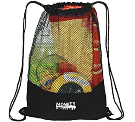 Mesh Drawstring Bag - Black